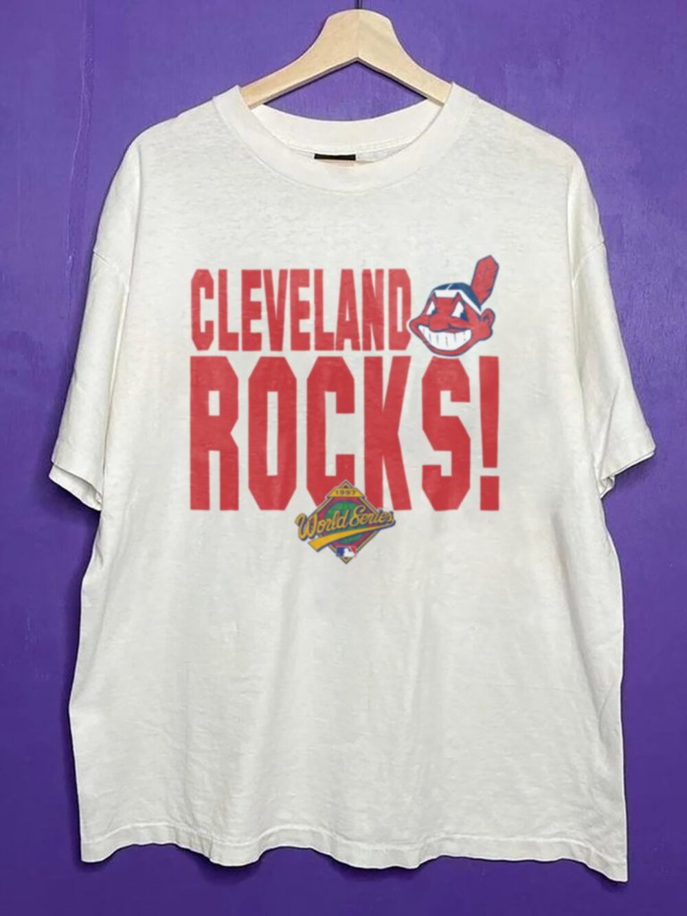 Vintage Cleveland Indians 1997 World Series Baseball Shirt, Retro MLB Shirt Tee